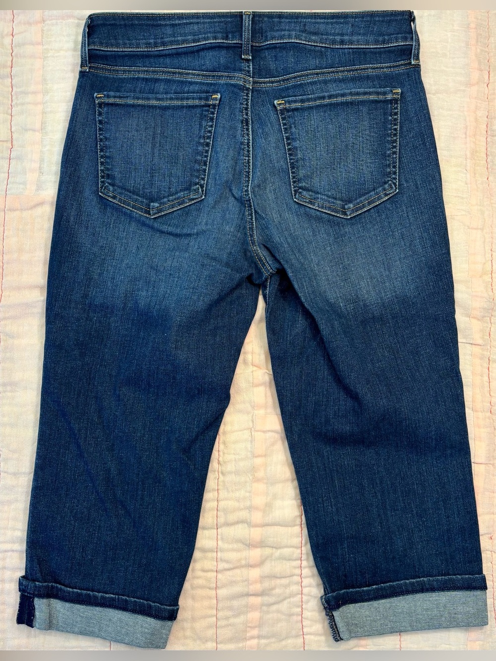 Like New NYDJ Marilyn Straight Capris Jeans Petite, Women Sz 6P, Dark Denim Crop - Picture 3 of 14